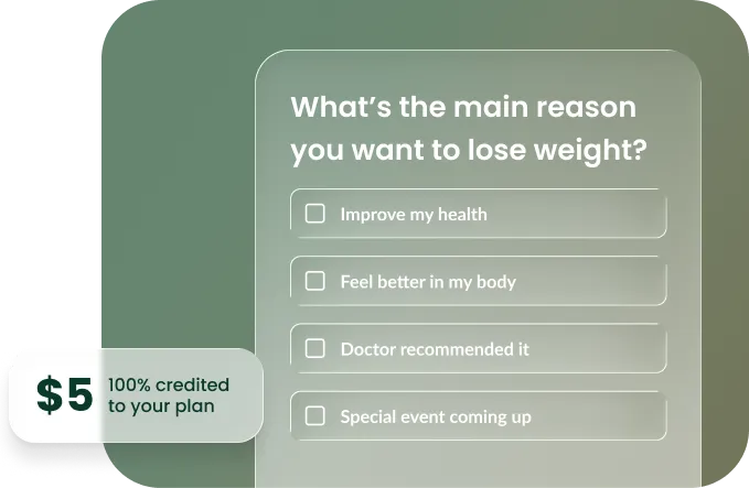 Health assessment questionnaire with $5 plan credit