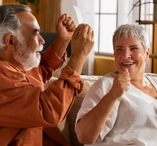 Two people enjoying an active, healthy lifestyle together
