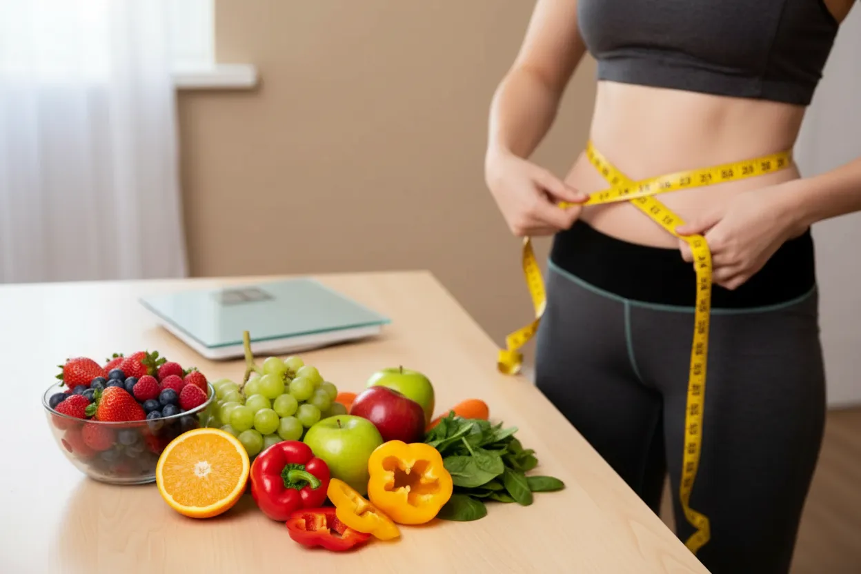 Woman tracking her fitness progress